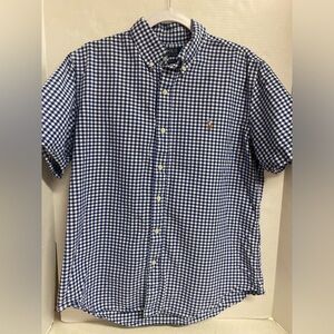 Polo Ralph Lauren Blue and White Checkered Men's Shirt L